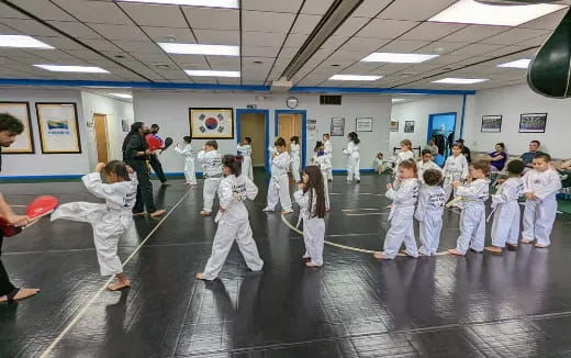 a group of children in a room