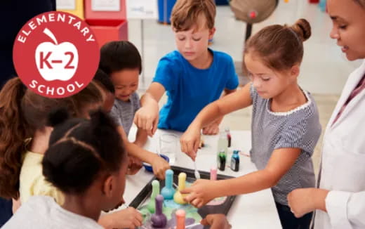 a group of children playing with toys