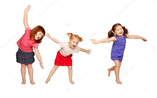 a group of girls jumping