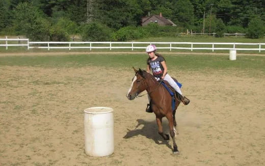 a person riding a horse