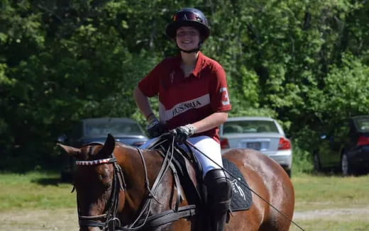 a person riding a horse