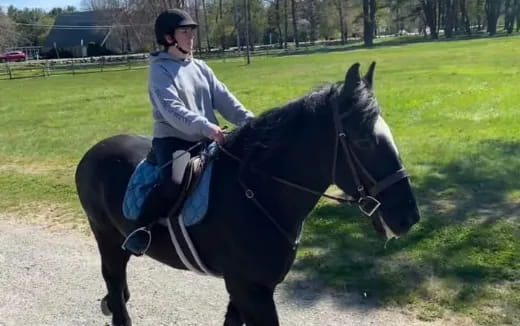 a person riding a horse