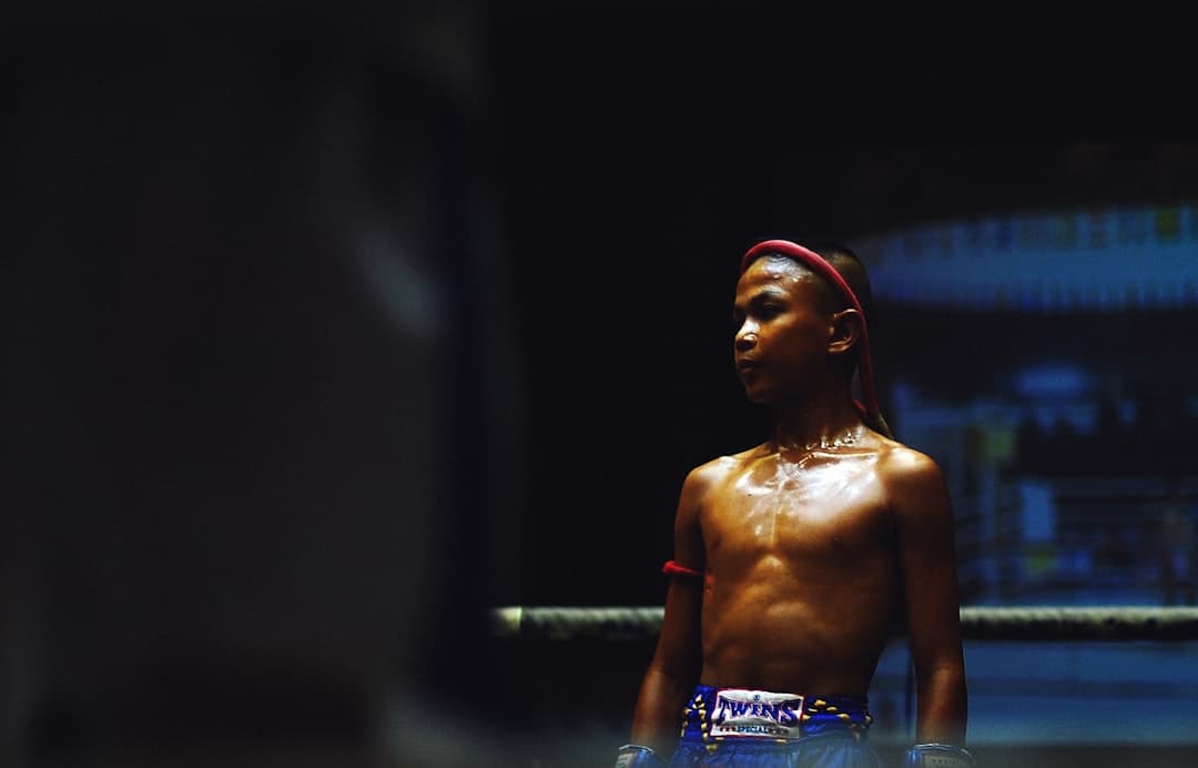 man standing on boxing ring