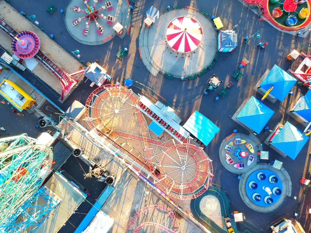 high angle photography of circus