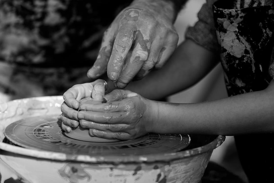 girl molding clay