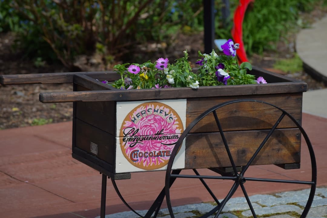 a black grill with flowers