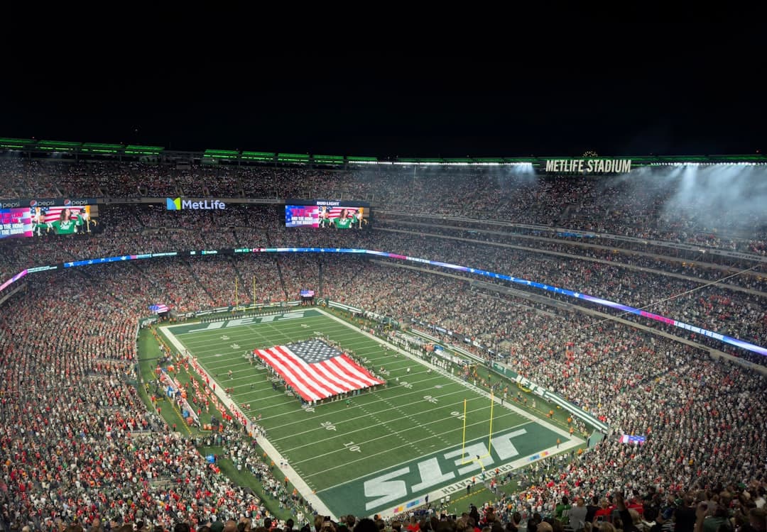 a football stadium filled with lots of people